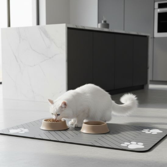 Tapis pour gamelle chat | Stop Salissures