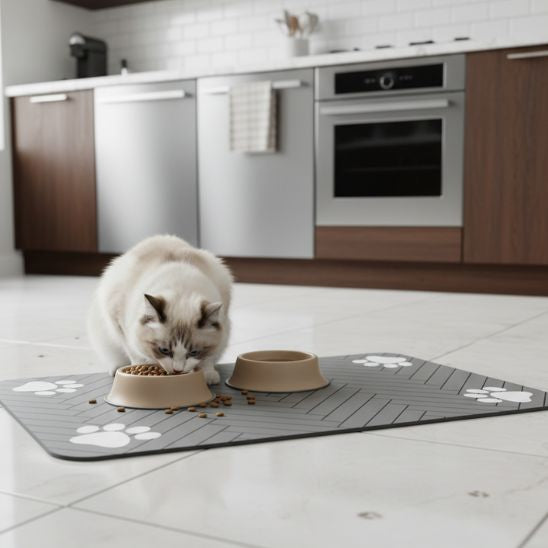 Tapis pour gamelle chat | Stop Salissures