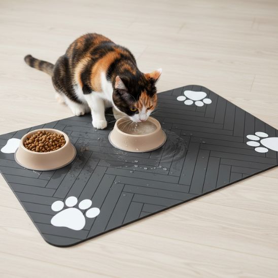 Tapis pour gamelle chat | Stop Salissures
