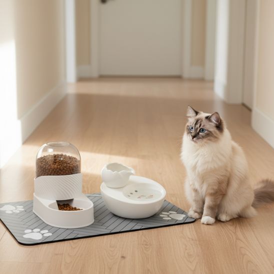 Tapis pour gamelle chat | Stop Salissures