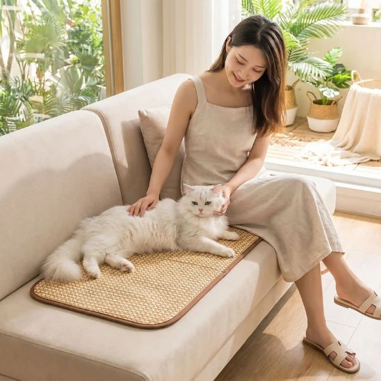 Tapis rafraichissant chat Rotin