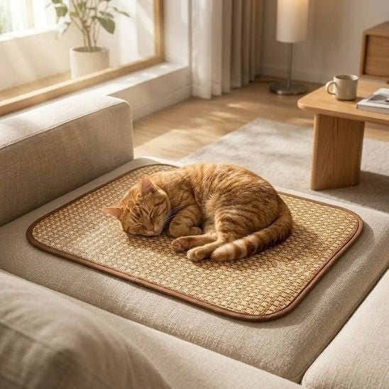 Tapis rafraichissant chat Rotin