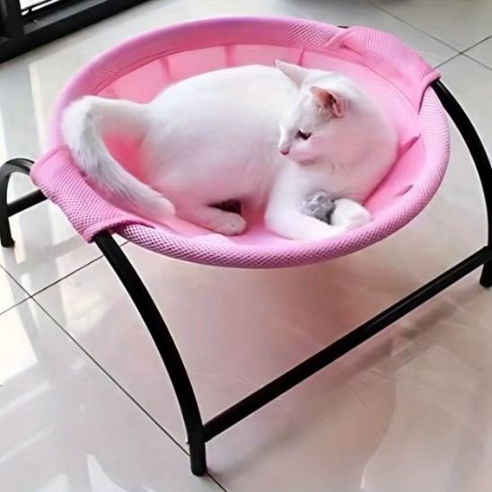Tapis rafraichissant chat hamac rose