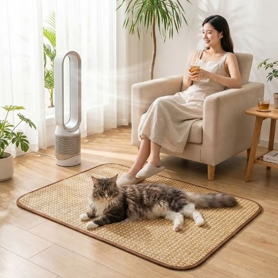 Tapis rafraichissant chat Rotin