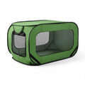 Tente pliable transportable chien chat verte avec fenêtres en mesh pour aération optimale