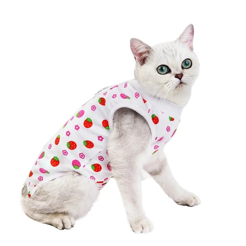 T-Shirt Post Opératoire Pour Chat - Motifs Colorés