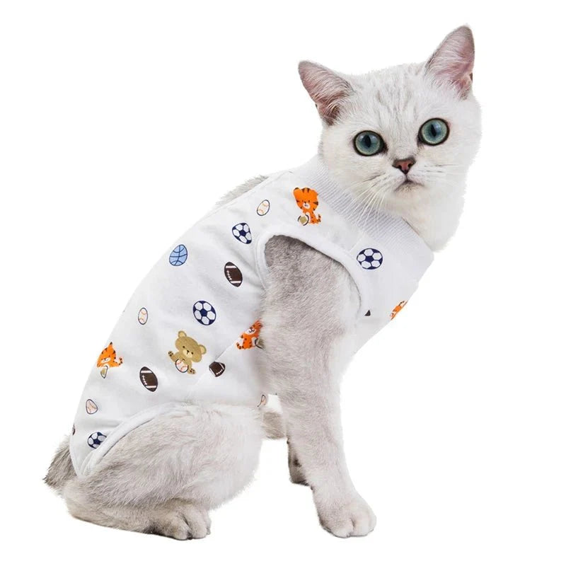 T-Shirt Post Opératoire Pour Chat - Motifs Colorés