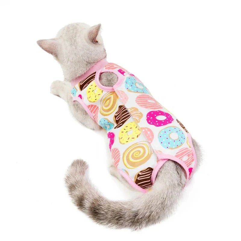 T-Shirt Post Opératoire Pour Chat - Motifs Colorés