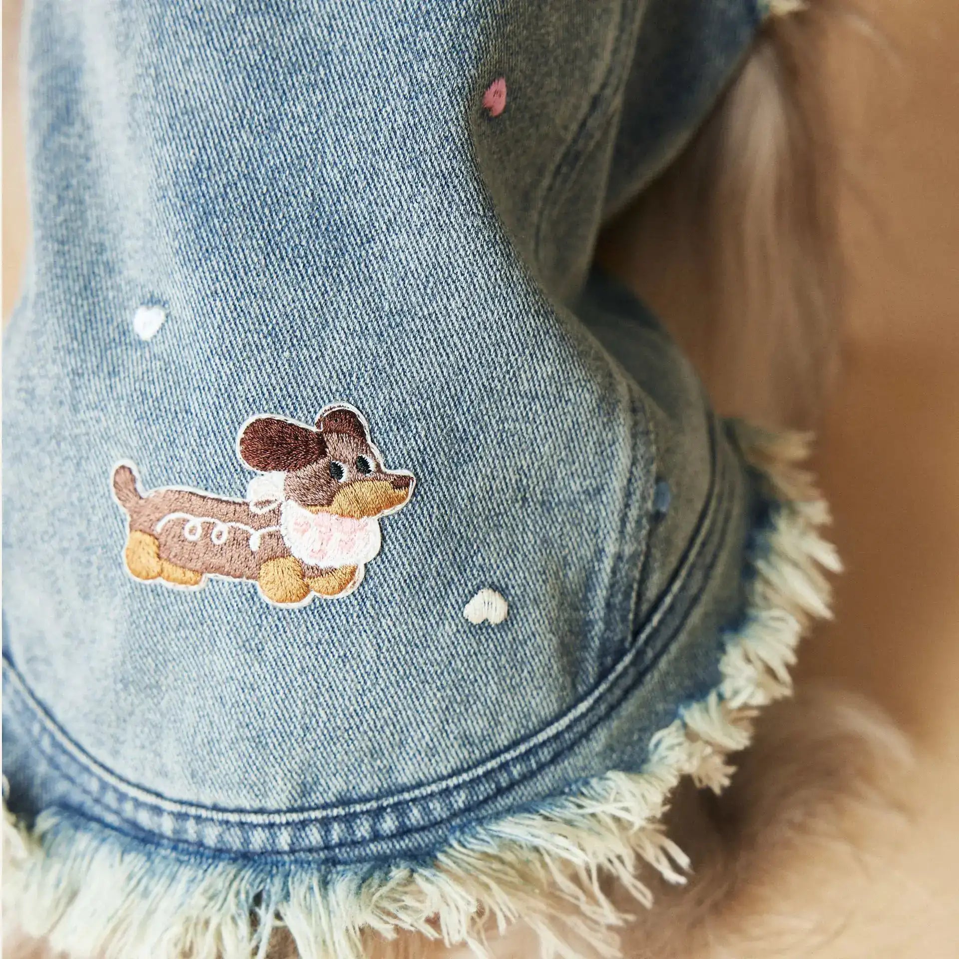 Veste En Jean Sans Manche Pour Chien Teckel