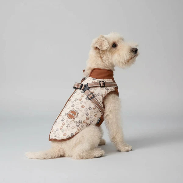 Veste Imperméable Doublée Polaire Avec Harnais Intégré Pour Chien - Les Bonnes Affaires