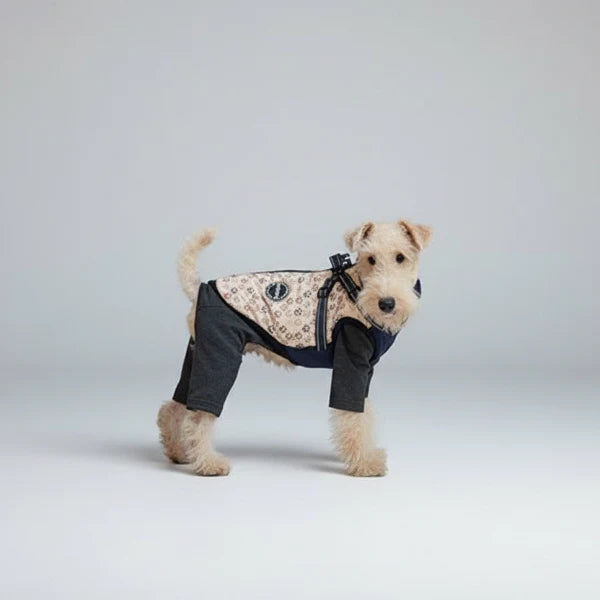 Veste Imperméable Doublée Polaire Avec Harnais Intégré Pour Chien