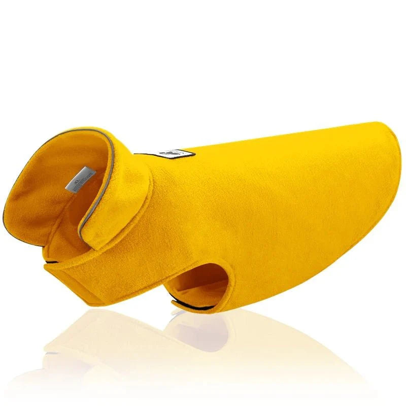Veste polaire pour chien jaune confortable et chaude de la marque Oscar et Plume