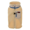 Veste polaire pour petit chien beige douce avec fermeture éclair et poche avant Oscar et Plume